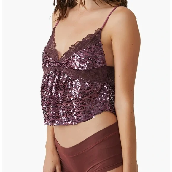 Free People Sequin Crop Camisole NWT small - Picture 6 of 9